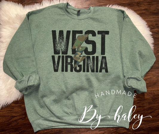 WV Camo Bolt Crewneck