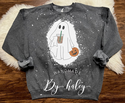 Bleached Iced Coffee Ghost Crewneck