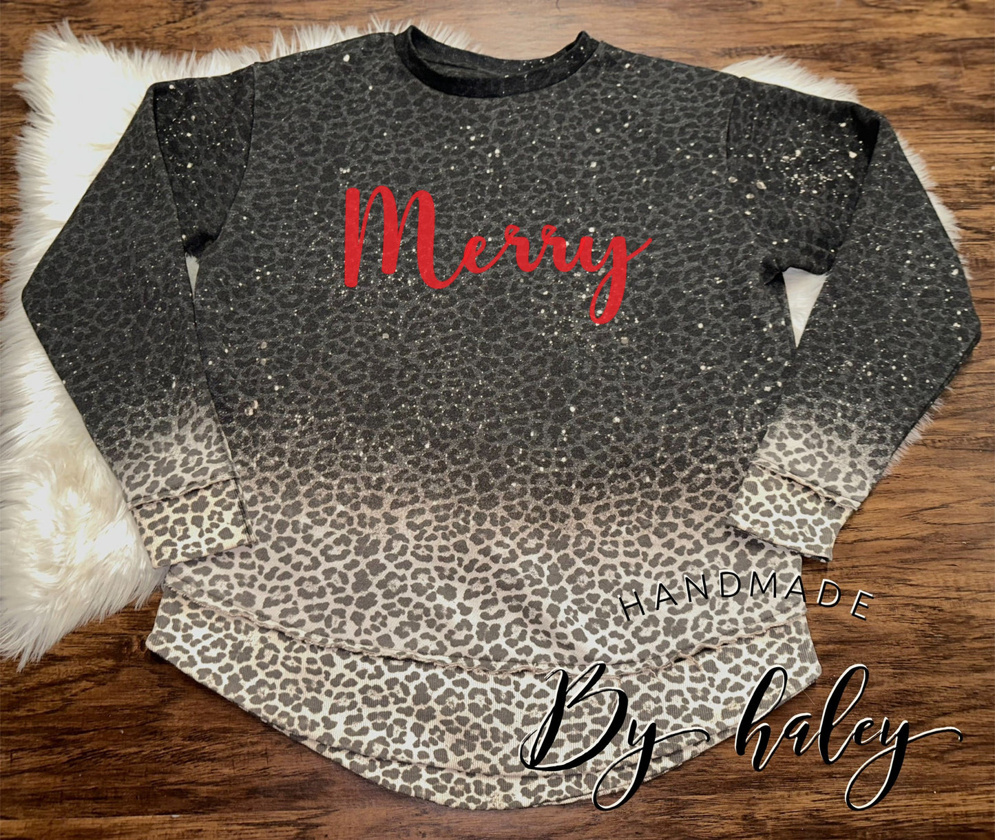 Merry Bleached Leopard Crewneck