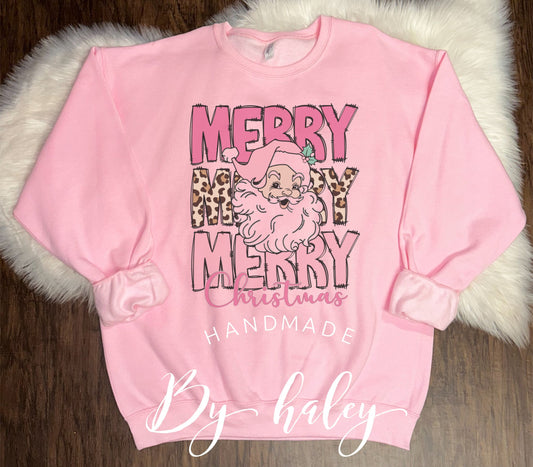 Retro Pink Santa Crewneck