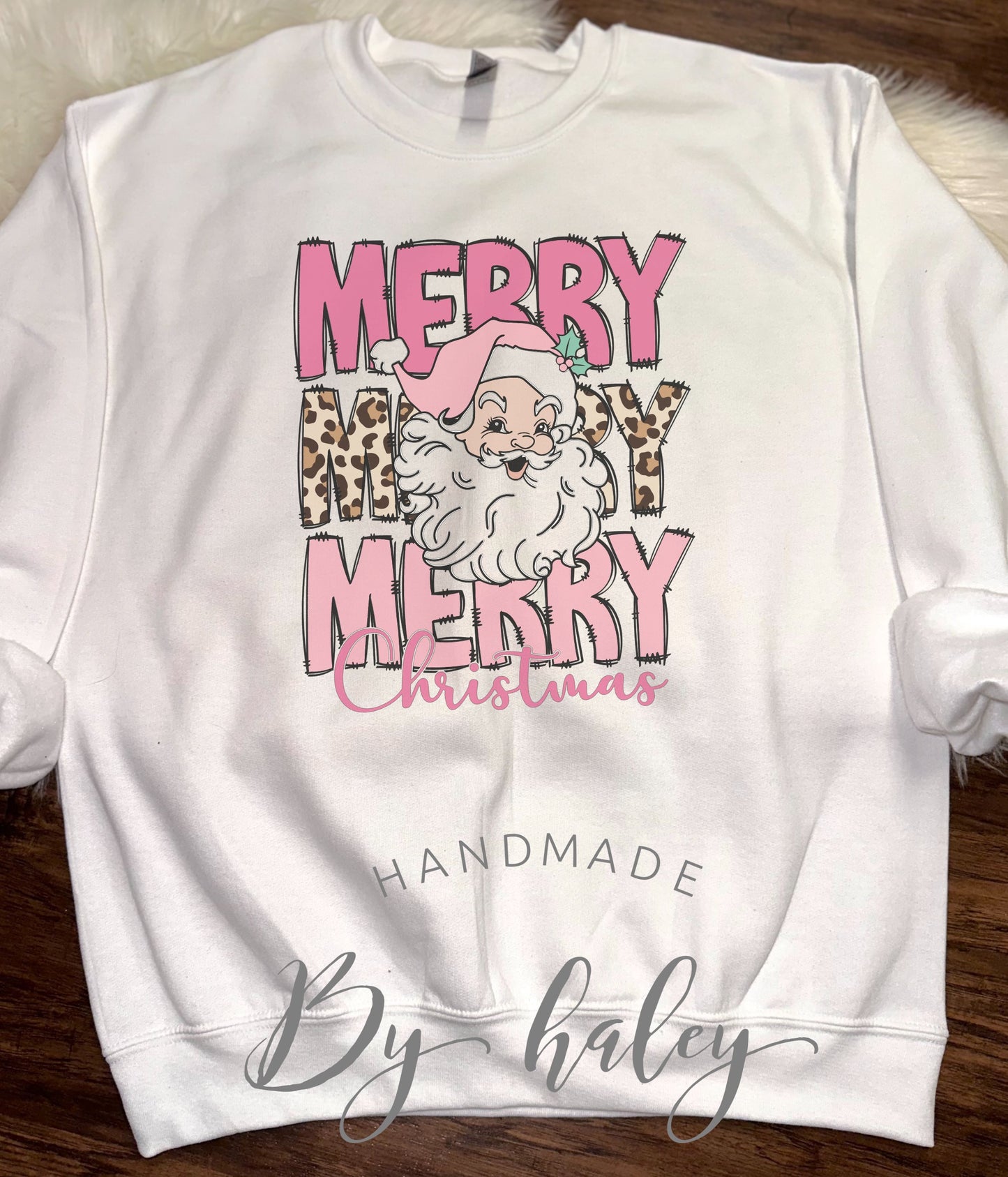 Retro Pink Santa Crewneck