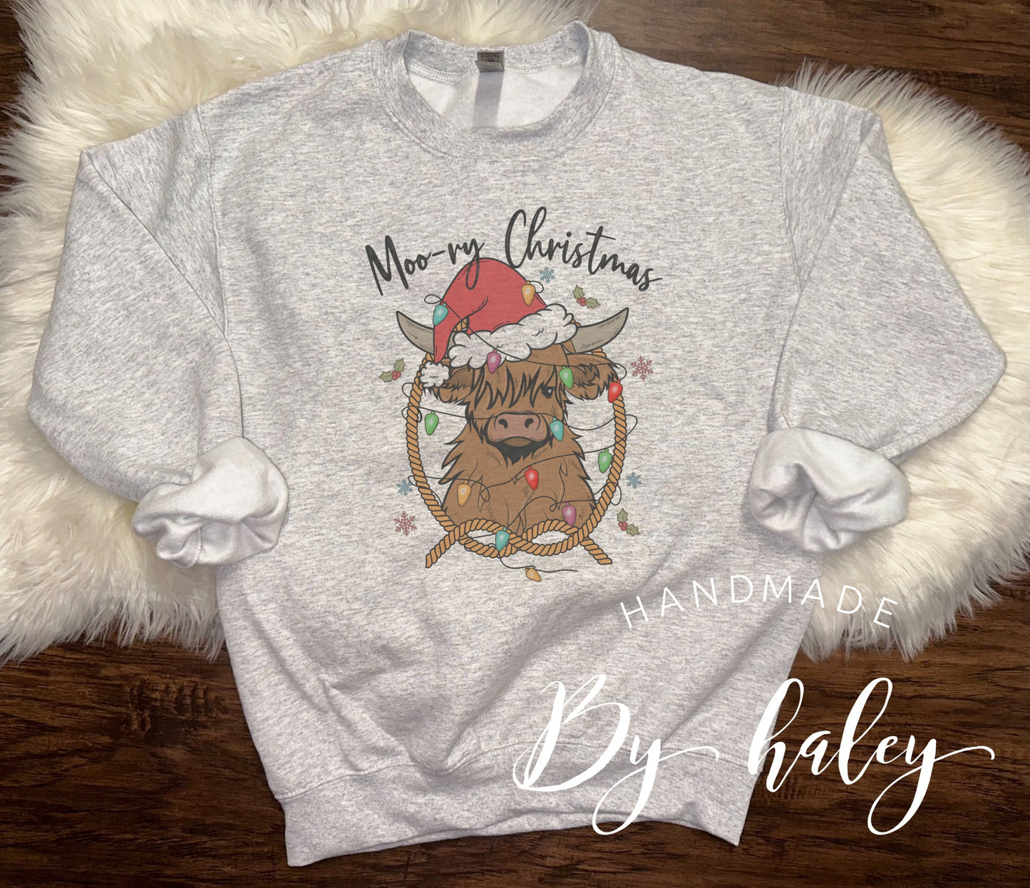 Moo-ry Christmas Cow Crewneck