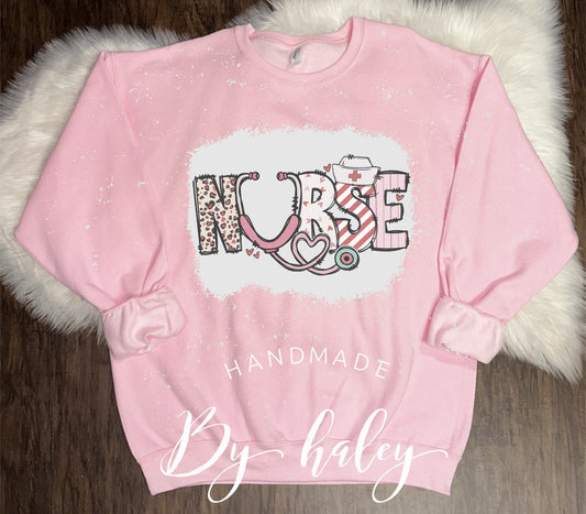 Bleached Valentine Nurse Crewneck