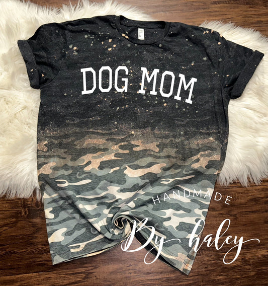Bleached Camo Dog Mom T-Shirt