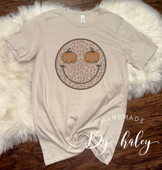 Pumpkin Cheetah Smiley T-shirt