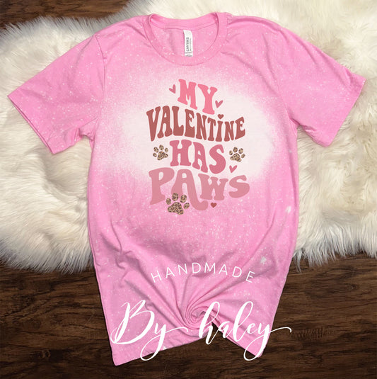 Bleached My Valentine Has Paws T-Shirt