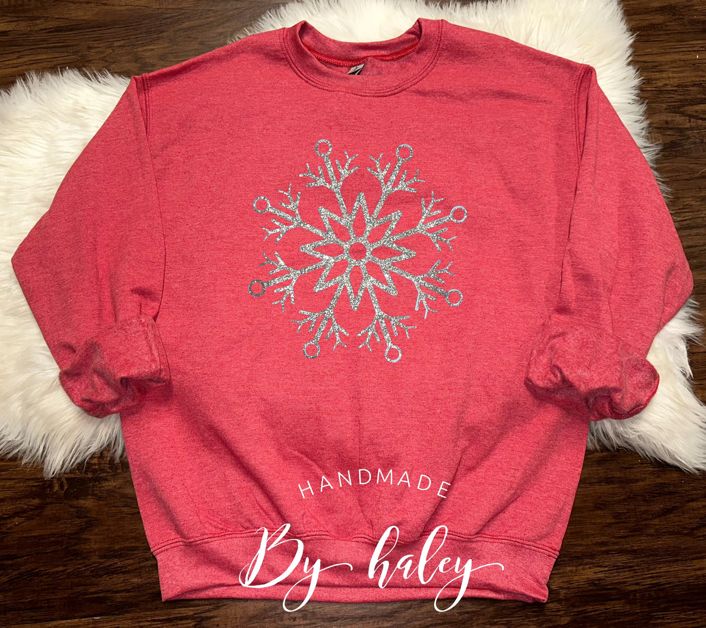 Silver Glitter Snowflake Crewneck