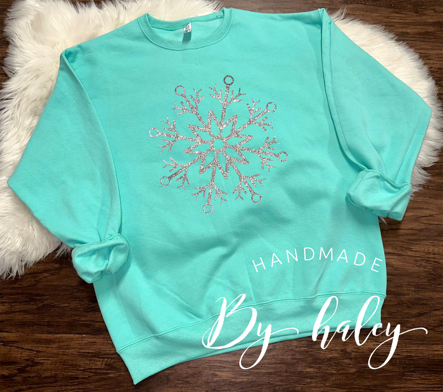 Silver Glitter Snowflake Crewneck