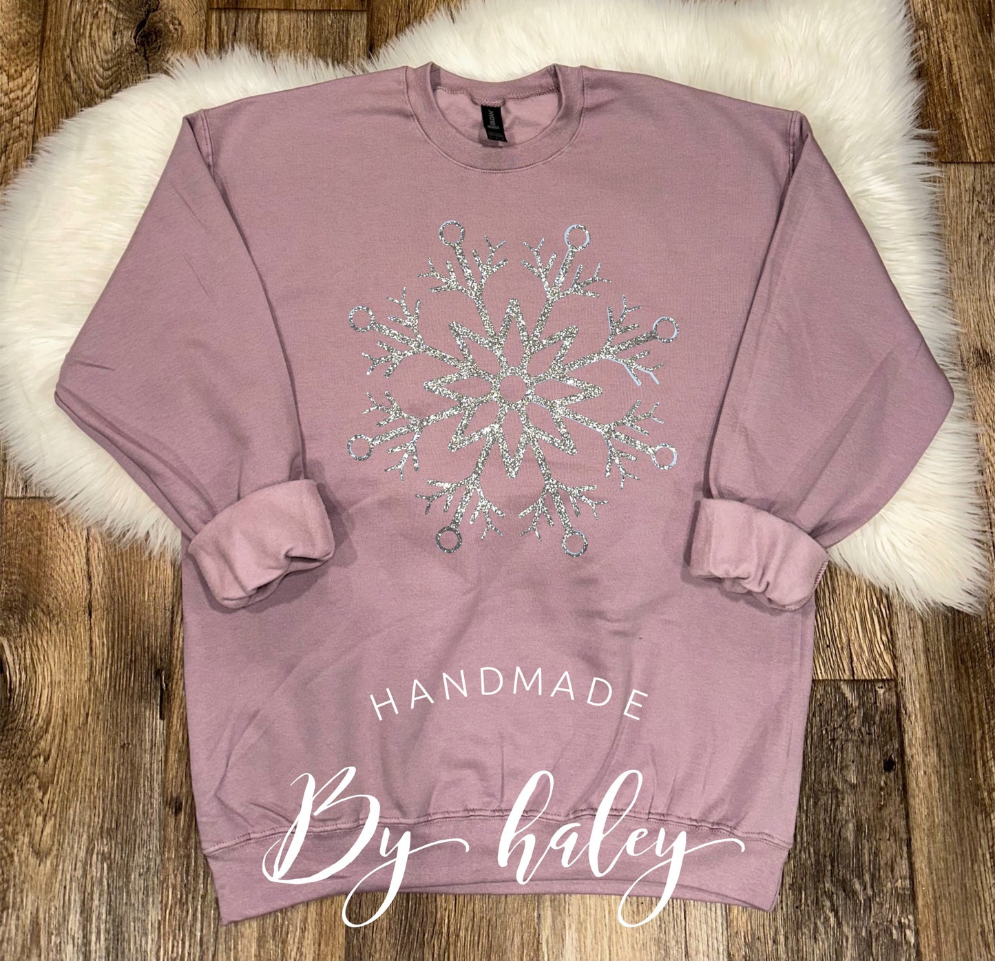 Silver Glitter Snowflake Crewneck