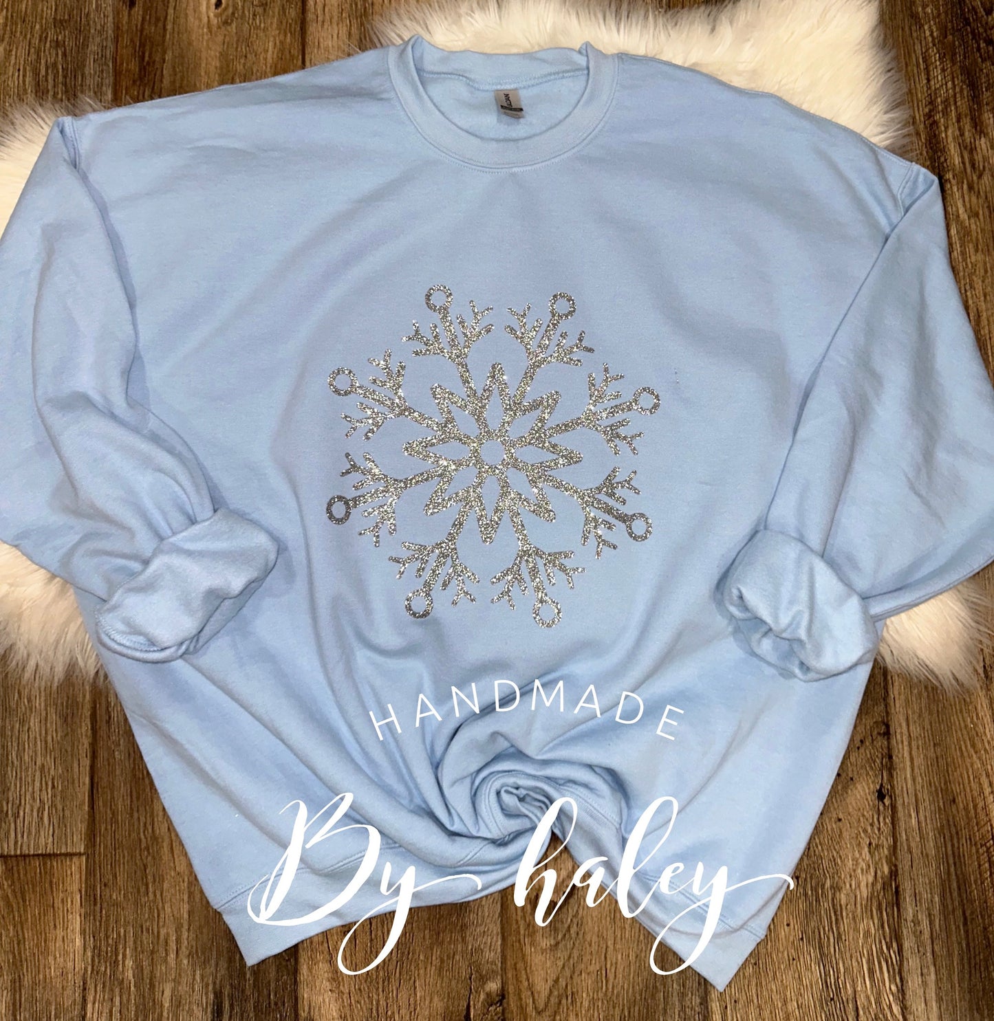 Silver Glitter Snowflake Crewneck