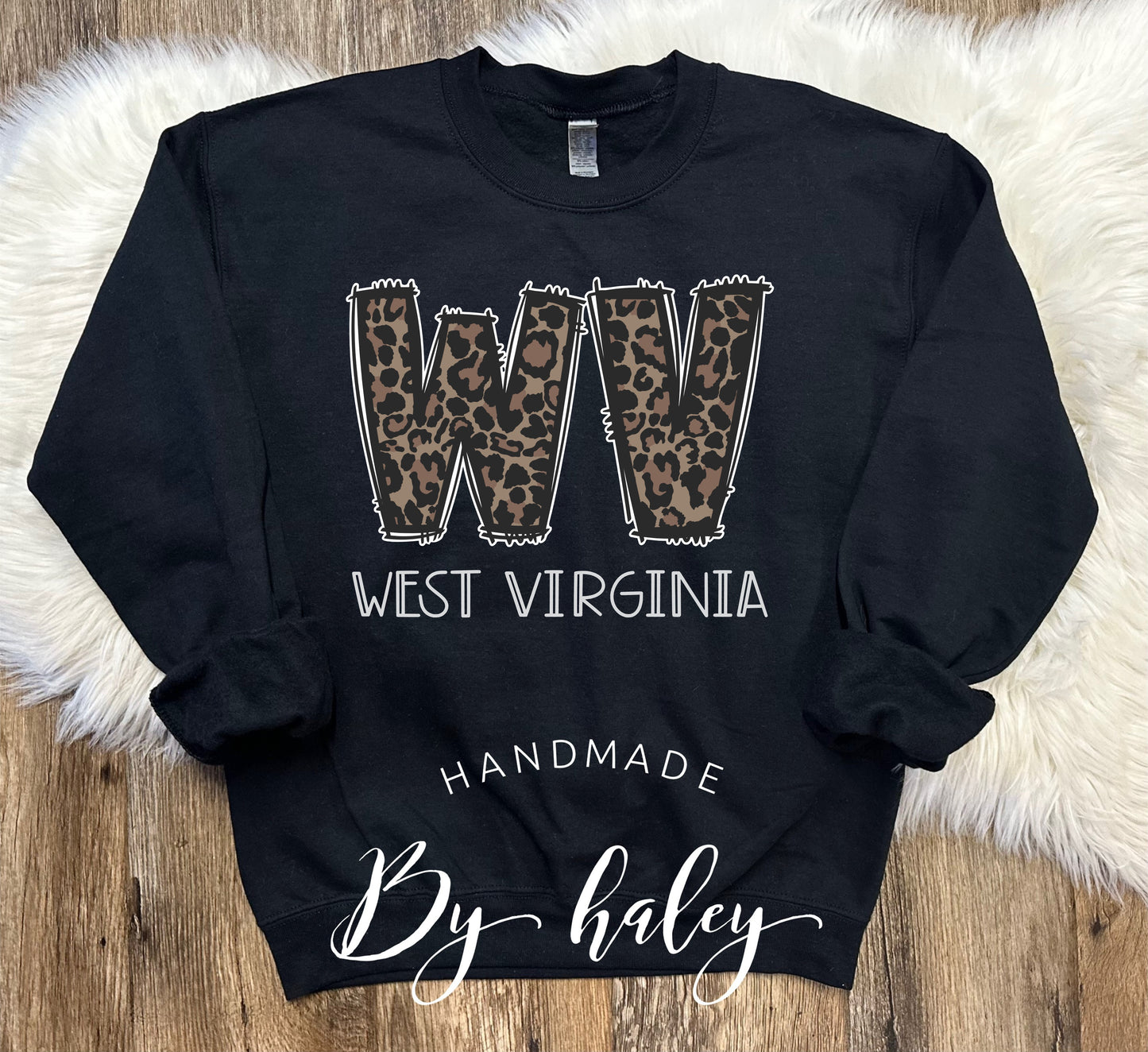 West Virginia Leopard Crewneck