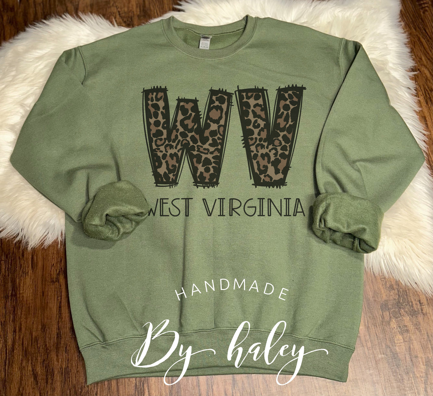 West Virginia Leopard Crewneck
