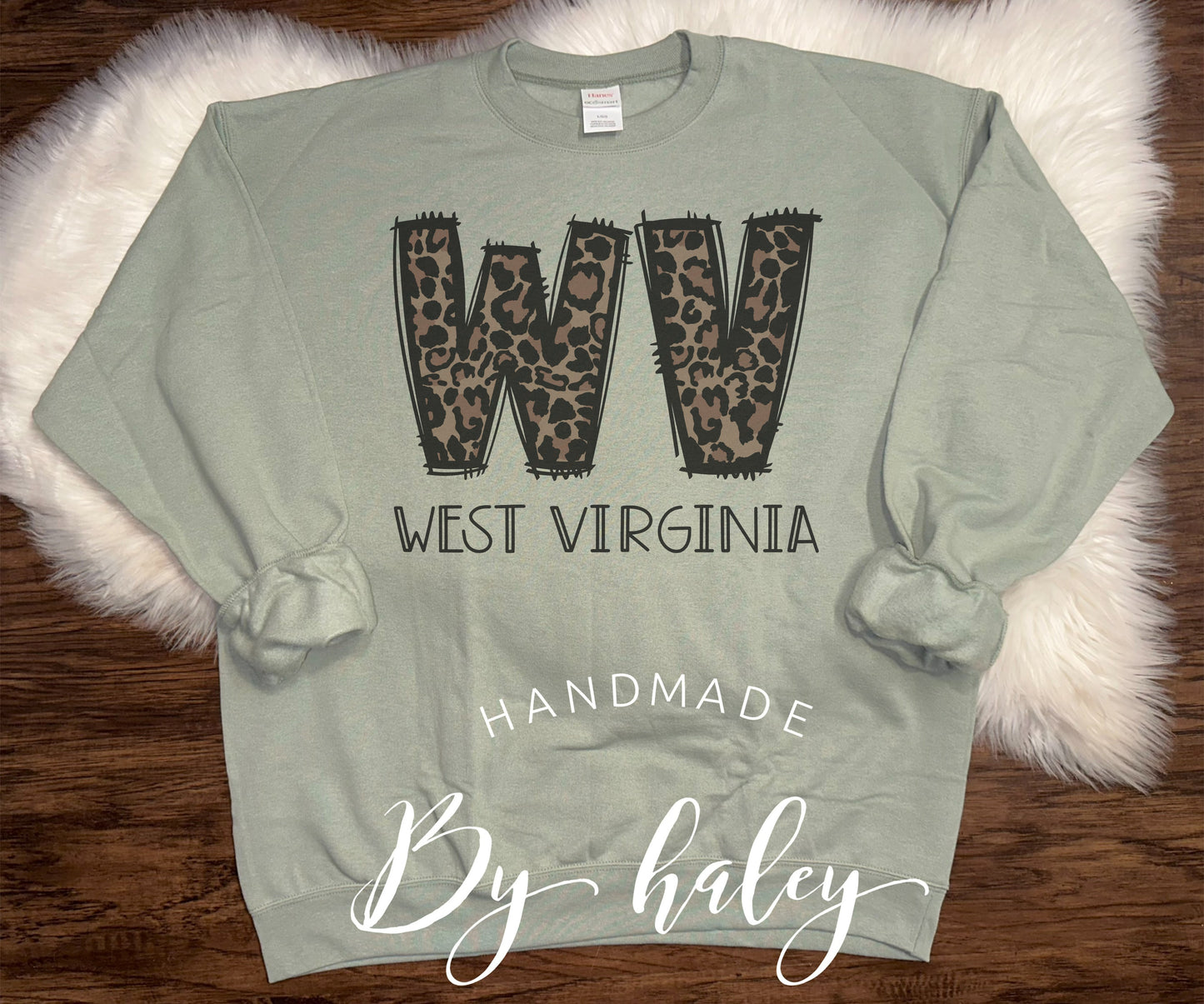 West Virginia Leopard Crewneck