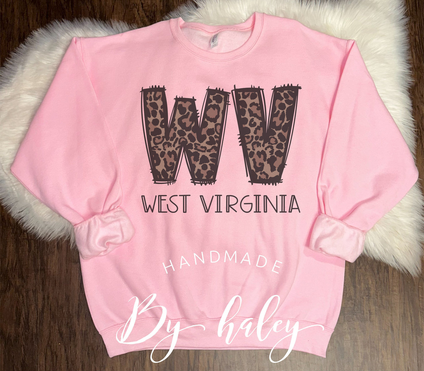 West Virginia Leopard Crewneck