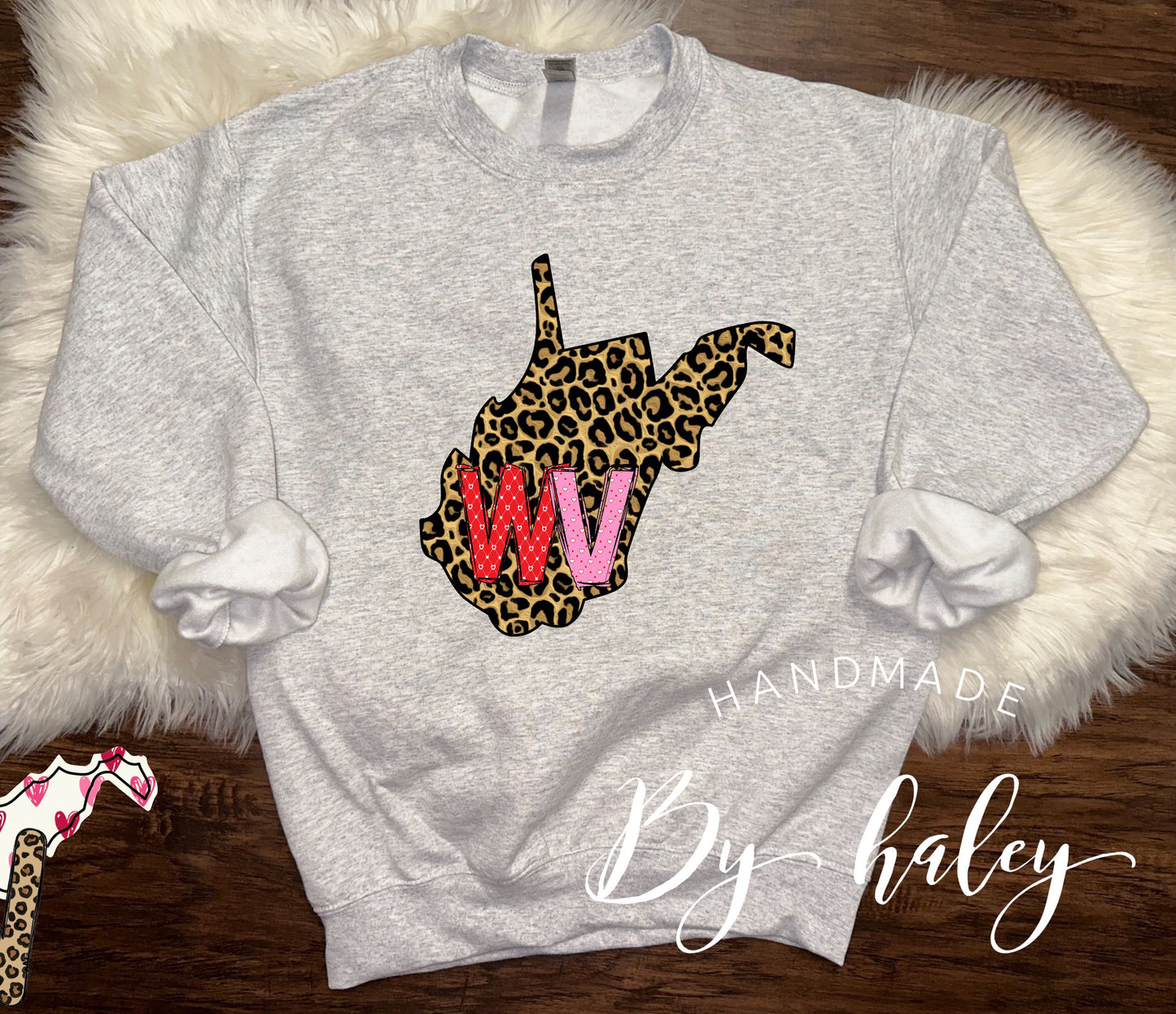 WV Leopard Crewneck