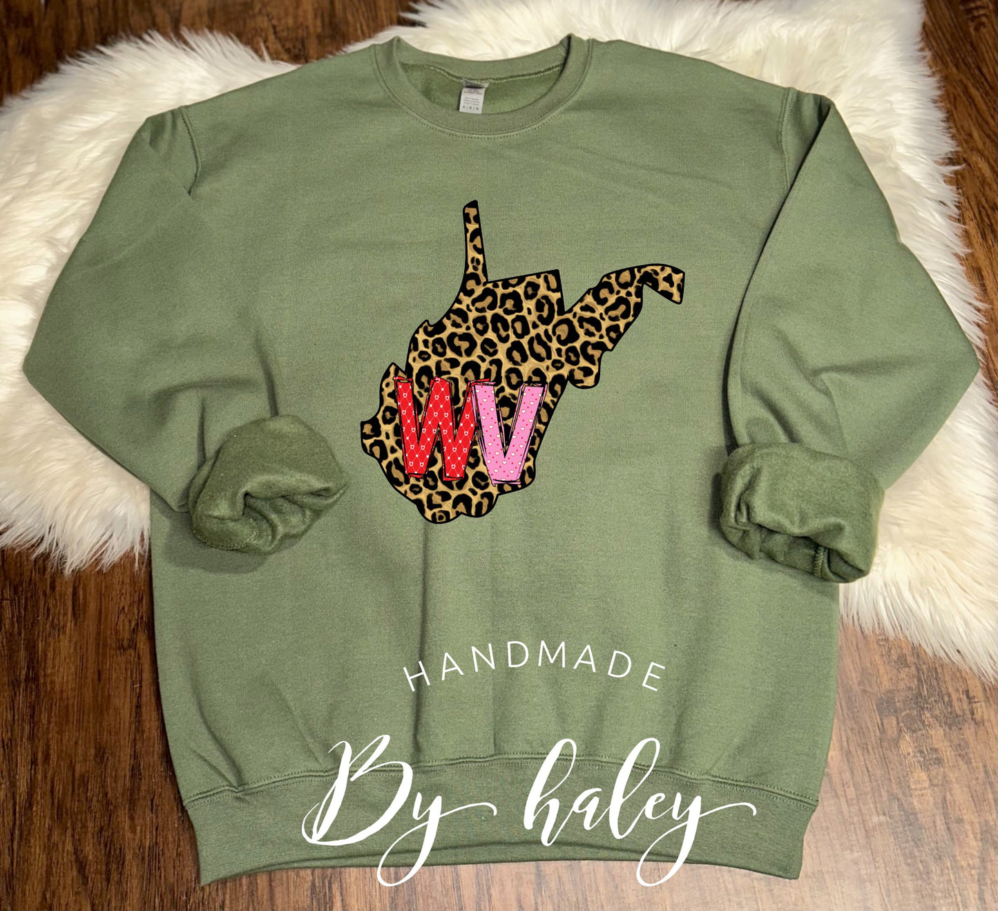 WV Leopard Crewneck