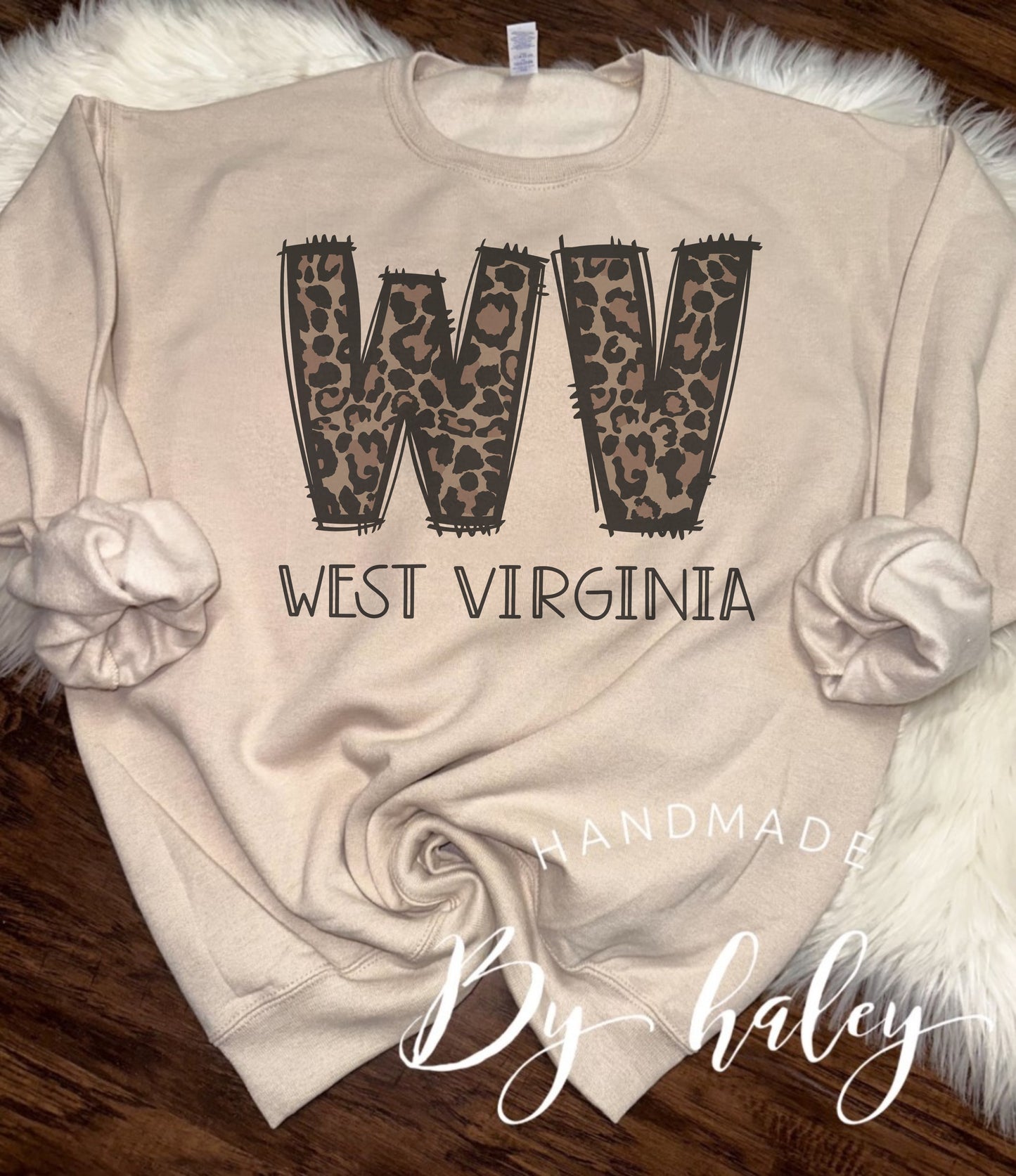 West Virginia Leopard Crewneck