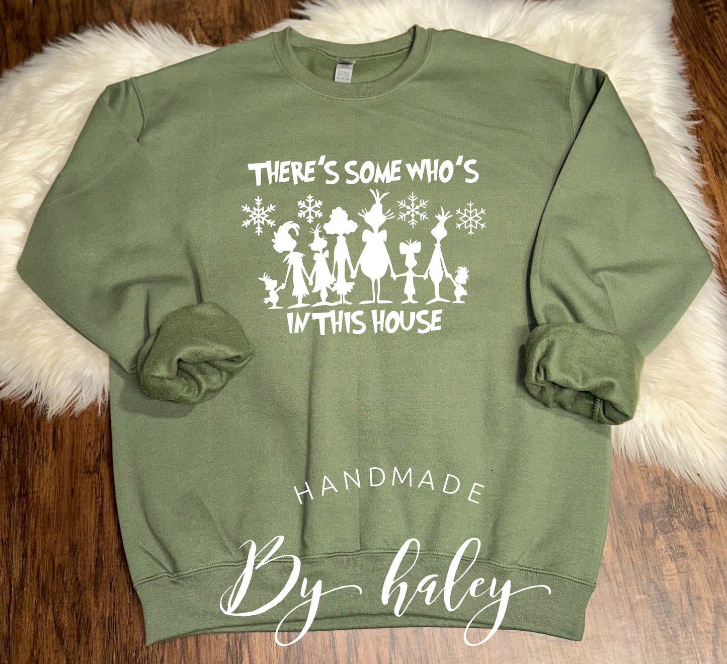 Whos In This House Crewneck (white image)