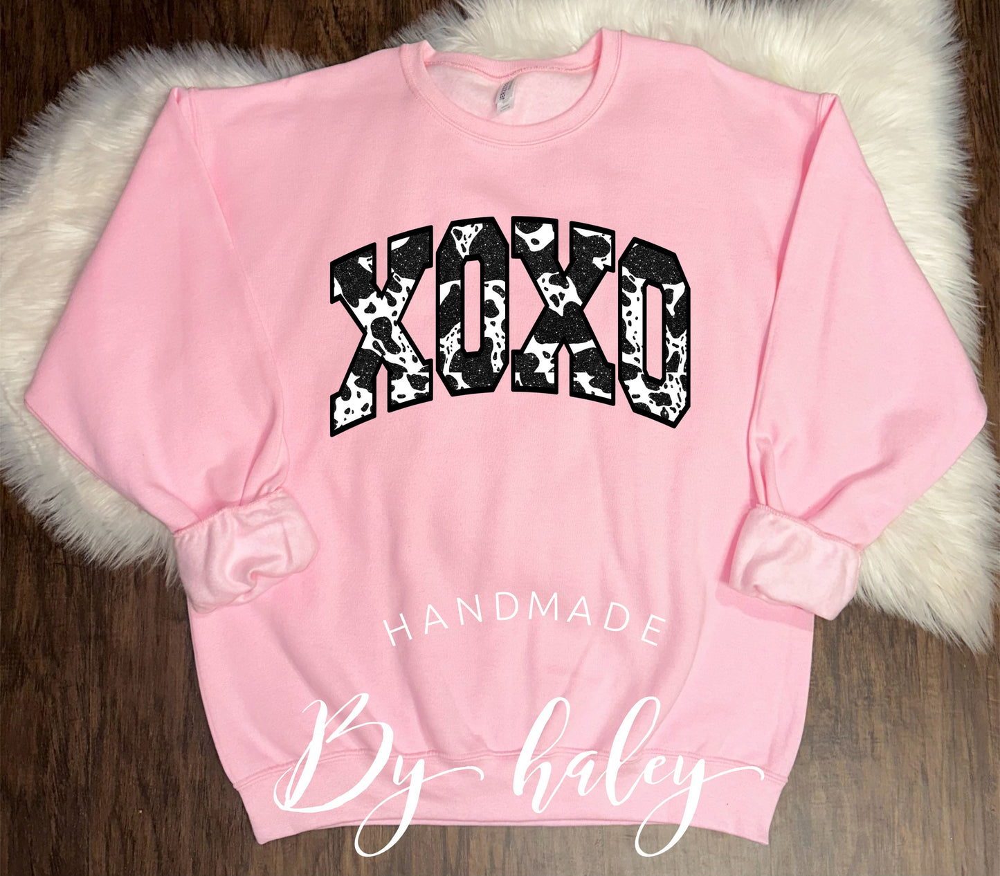 Cow Hide XOXO Crewneck