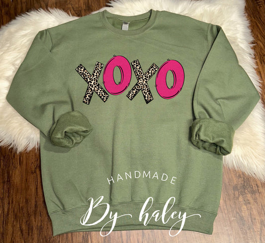 XOXO Leopard Crewneck