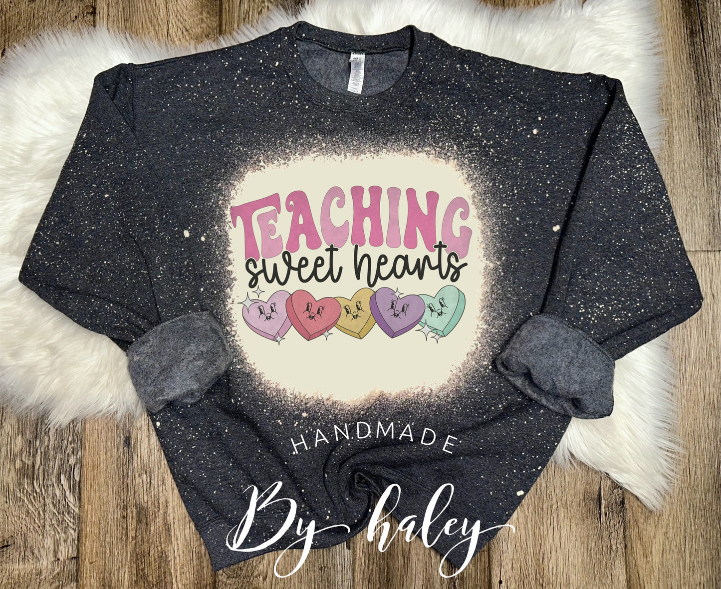 Bleached Teaching Sweet Hearts Crewneck